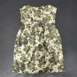 J Crew Women’s Silk Camo Strapless mini dress